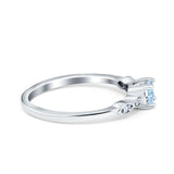 Petite Dainty Wedding Ring Simulated Round Cubic Zirconia 925 Sterling Silver