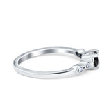 Petite Dainty Wedding Ring Simulated Round Cubic Zirconia 925 Sterling Silver