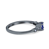 Petite Dainty Wedding Ring Simulated Round Cubic Zirconia 925 Sterling Silver