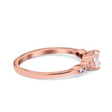 Petite Dainty Wedding Ring Simulated Round Cubic Zirconia 925 Sterling Silver