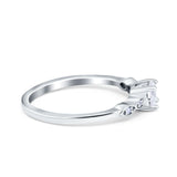 Petite Dainty Wedding Ring Simulated Round Cubic Zirconia 925 Sterling Silver