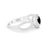 Teardrop Wedding Ring Pear Round Simulated Cubic Zirconia 925 Sterling Silver