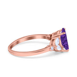 Vintage Style Wedding Ring Marquise Simulated Cubic Zirconia 925 Sterling Silver