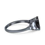Vintage Style Wedding Ring Marquise Simulated Cubic Zirconia 925 Sterling Silver
