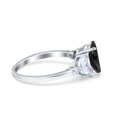 Vintage Style Wedding Ring Marquise Simulated Cubic Zirconia 925 Sterling Silver