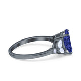 Vintage Style Wedding Ring Marquise Simulated Cubic Zirconia 925 Sterling Silver