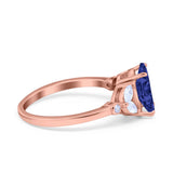 Vintage Style Wedding Ring Marquise Simulated Cubic Zirconia 925 Sterling Silver