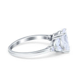 Vintage Style Wedding Ring Marquise Simulated Cubic Zirconia 925 Sterling Silver