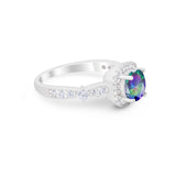 Vintage Art Deco Wedding Engagement Ring Round Cubic Zirconia 925 Sterling Silve