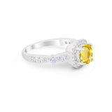 Vintage Art Deco Wedding Engagement Ring Round Cubic Zirconia 925 Sterling Silve