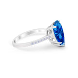 Teardrop Wedding Engagement Ring Pear Round Cubic Zirconia 925 Sterling Silver