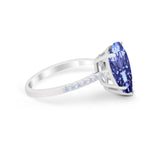 Teardrop Wedding Engagement Ring Pear Round Cubic Zirconia 925 Sterling Silver