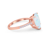 Teardrop Wedding Engagement Ring Pear Round Cubic Zirconia 925 Sterling Silver