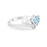 Heart Filigree Thumb Ring Round Simulated Cubic Zirconia 925 Sterling Silver