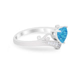 Heart Filigree Thumb Ring Round Simulated Cubic Zirconia 925 Sterling Silver