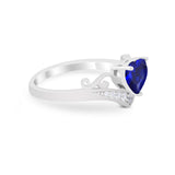 Heart Filigree Thumb Ring Round Simulated Cubic Zirconia 925 Sterling Silver