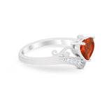 Heart Filigree Thumb Ring Round Simulated Cubic Zirconia 925 Sterling Silver