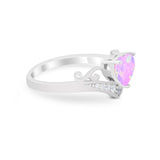Heart Filigree Thumb Ring Round Simulated Cubic Zirconia 925 Sterling Silver