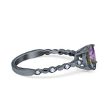 Solitaire Accent Wedding Ring Round Simulated Cubic Zirconia 925 Sterling Silver