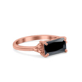 Sideways Fashion Ring Dainty Simulated Cubic Zirconia 925 Sterling Silver