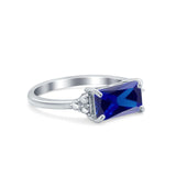Sideways Fashion Ring Dainty Simulated Cubic Zirconia 925 Sterling Silver