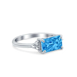 Sideways Fashion Ring Dainty Simulated Cubic Zirconia 925 Sterling Silver