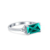 Sideways Fashion Ring Dainty Simulated Cubic Zirconia 925 Sterling Silver