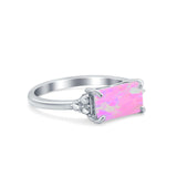 Sideways Fashion Ring Dainty Simulated Cubic Zirconia 925 Sterling Silver