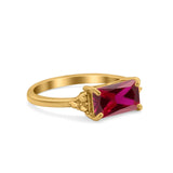 Sideways Fashion Ring Dainty Simulated Cubic Zirconia 925 Sterling Silver