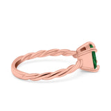 Solitaire Accent Twisted Fashion Ring Princess Cut Simulated Cubic Zirconia 925 Sterling Silver