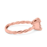Solitaire Accent Twisted Fashion Ring Princess Cut Simulated Cubic Zirconia 925 Sterling Silver
