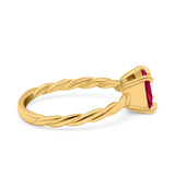 Solitaire Accent Twisted Fashion Ring Princess Cut Simulated Cubic Zirconia 925 Sterling Silver