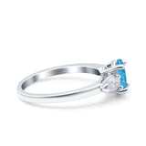 Art Deco Oval Wedding Bridal Ring Pear Simulated Cubic Zirconia 925 Sterling Silver