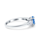 Art Deco Oval Wedding Bridal Ring Pear Simulated Cubic Zirconia 925 Sterling Silver