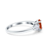 Art Deco Oval Wedding Bridal Ring Pear Simulated Cubic Zirconia 925 Sterling Silver