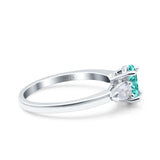 Art Deco Oval Wedding Bridal Ring Pear Simulated Cubic Zirconia 925 Sterling Silver