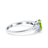 Art Deco Oval Wedding Bridal Ring Pear Simulated Cubic Zirconia 925 Sterling Silver