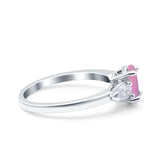 Art Deco Oval Wedding Bridal Ring Pear Simulated Cubic Zirconia 925 Sterling Silver