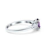 Art Deco Oval Wedding Bridal Ring Pear Simulated Cubic Zirconia 925 Sterling Silver