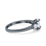 Art Deco Oval Wedding Bridal Ring Pear Simulated Cubic Zirconia 925 Sterling Silver