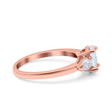 Art Deco Oval Wedding Bridal Ring Pear Simulated Cubic Zirconia 925 Sterling Silver