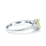 Art Deco Oval Wedding Bridal Ring Pear Simulated Cubic Zirconia 925 Sterling Silver