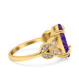 Art Deco Oval Wedding Engagement Ring Round Simulated Cubic Zirconia 925 Sterling Silver