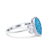 Marquise Art Deco Emerald Cut Wedding Bridal Ring Simulated Cubic Zirconia 925 Sterling Silver