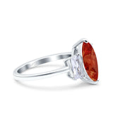 Marquise Art Deco Emerald Cut Wedding Bridal Ring Simulated Cubic Zirconia 925 Sterling Silver