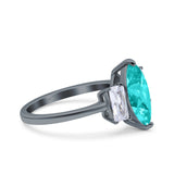 Marquise Art Deco Emerald Cut Wedding Bridal Ring Simulated Cubic Zirconia 925 Sterling Silver