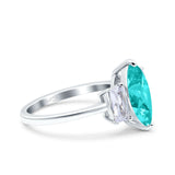 Marquise Art Deco Emerald Cut Wedding Bridal Ring Simulated Cubic Zirconia 925 Sterling Silver