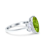 Marquise Art Deco Emerald Cut Wedding Bridal Ring Simulated Cubic Zirconia 925 Sterling Silver