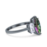 Marquise Art Deco Emerald Cut Wedding Bridal Ring Simulated Cubic Zirconia 925 Sterling Silver