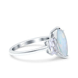 Marquise Art Deco Emerald Cut Wedding Bridal Ring Simulated Cubic Zirconia 925 Sterling Silver